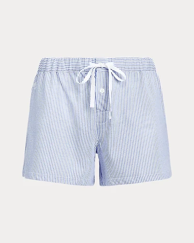 Striped Cotton-Blend Sleep Short