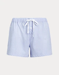 Striped Cotton-Blend Sleep Short