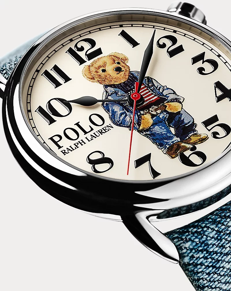 42 MM Denim Polo Bear Steel White Dial