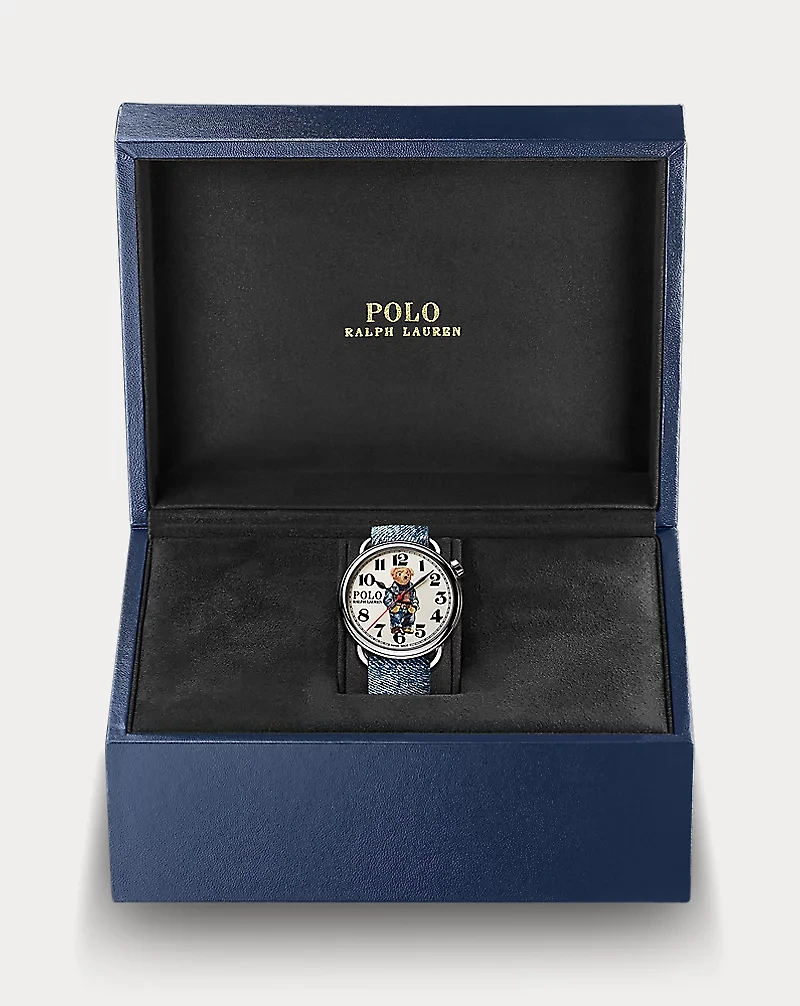 42 MM Denim Polo Bear Steel White Dial