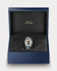 42 MM Denim Polo Bear Steel White Dial