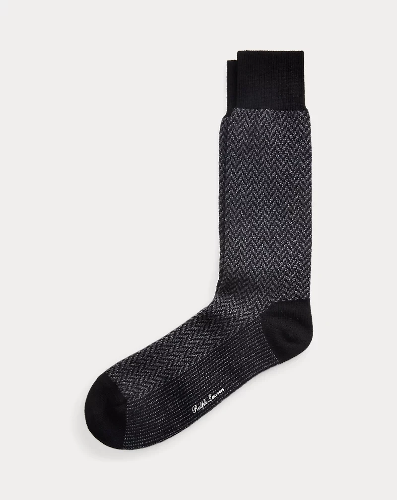 Herringbone Cashmere-Blend Dress Socks