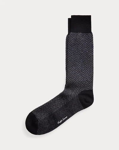 Herringbone Cashmere-Blend Dress Socks