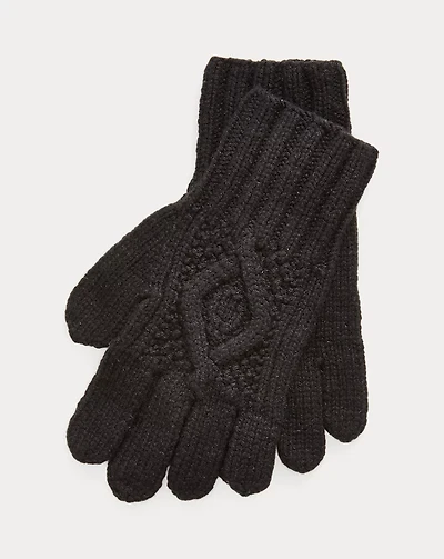 Hand-Knit Cable Cashmere Gloves