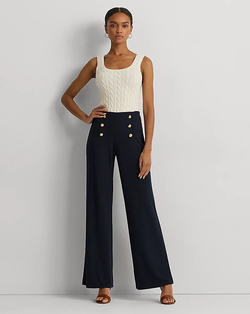 Stretch Jersey Wide-Leg Pant