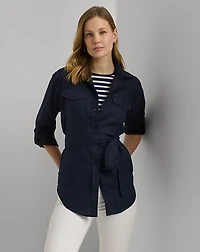 Relaxed Fit Belted Linen Shirt