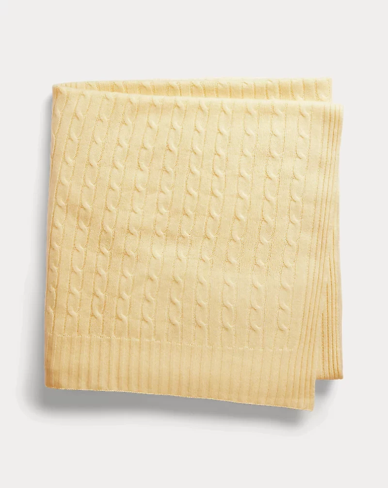 The Iconic Cable Cashmere Throw Blanket
