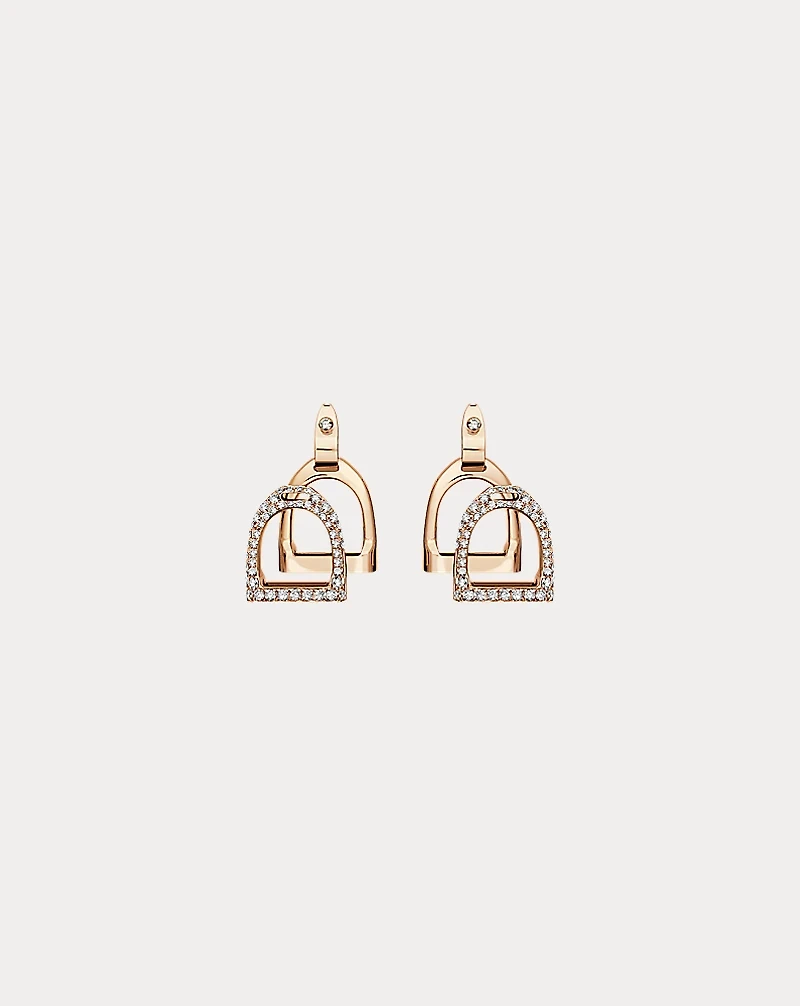 Pavé Diamond Double-Stirrup Earrings