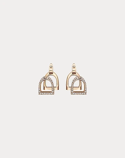 Pavé Diamond Double-Stirrup Earrings