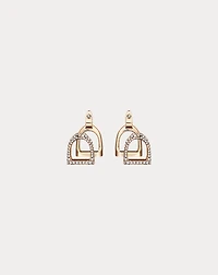 Pavé Diamond Double-Stirrup Earrings