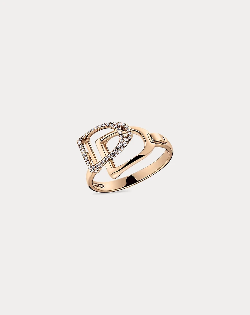 Pavé Diamond Double-Stirrup Ring