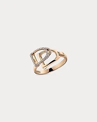 Pavé Diamond Double-Stirrup Ring