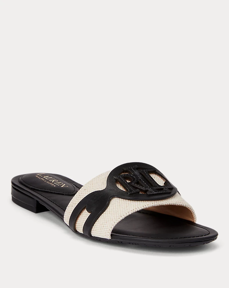Alegra Canvas-Leather Slide Sandal