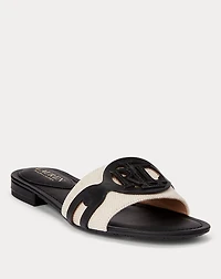 Alegra Canvas-Leather Slide Sandal