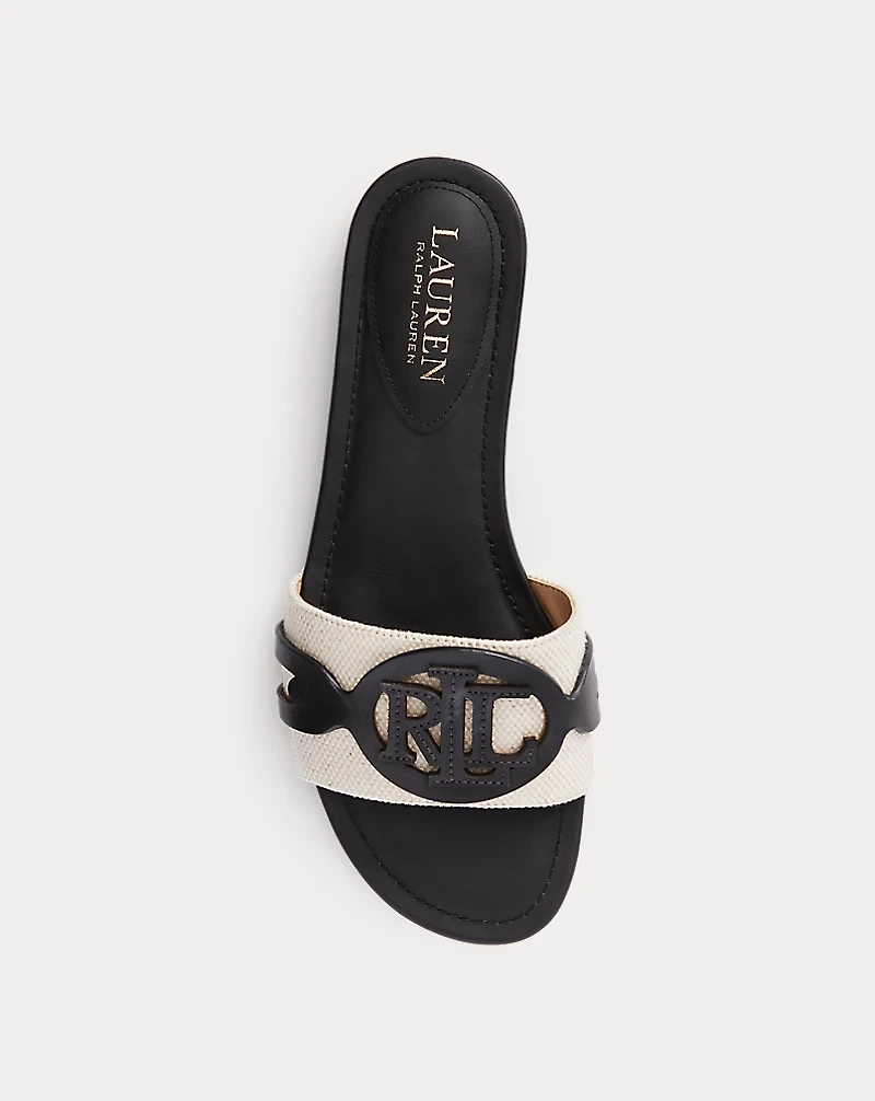 Alegra Canvas-Leather Slide Sandal