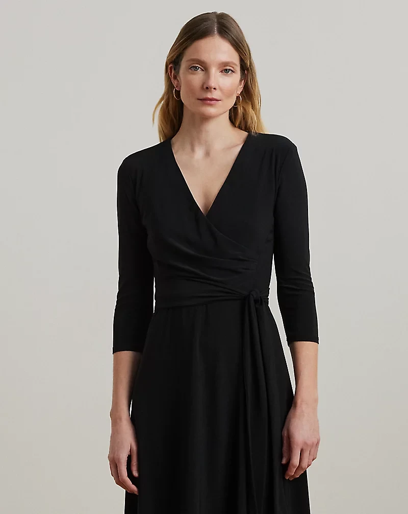 Surplice Jersey Dress