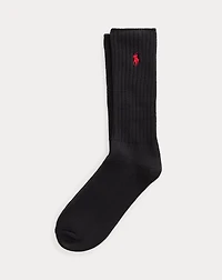 Signature Pony Cotton-Blend Crew Socks