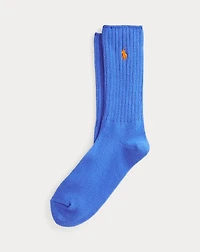 Signature Pony Cotton-Blend Crew Socks