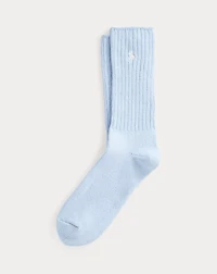 Signature Pony Cotton-Blend Crew Socks