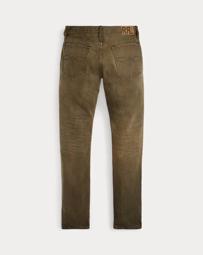 Slim Fit Distressed Brown Jean