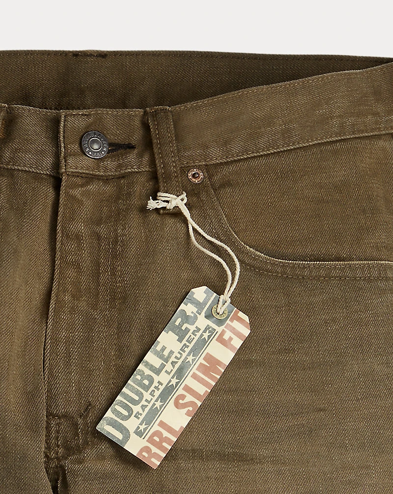 Slim Fit Distressed Brown Jean
