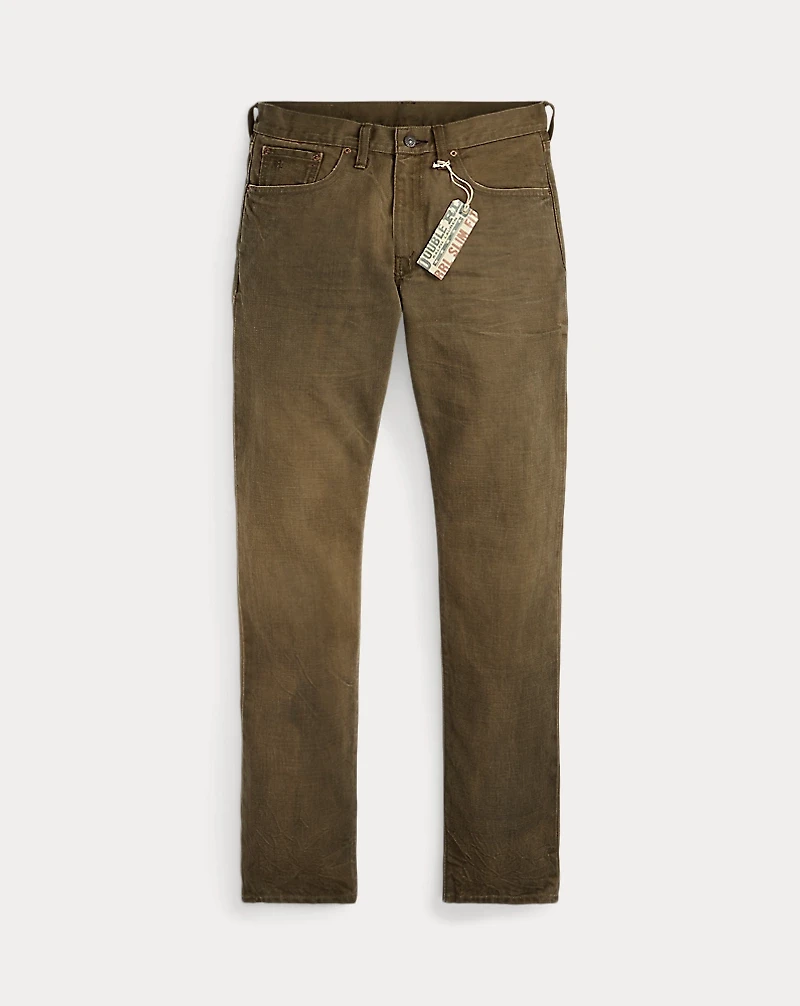 Slim Fit Distressed Brown Jean