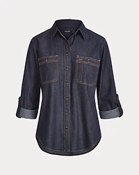 Relaxed Fit Denim Roll-Tab-Sleeve Shirt