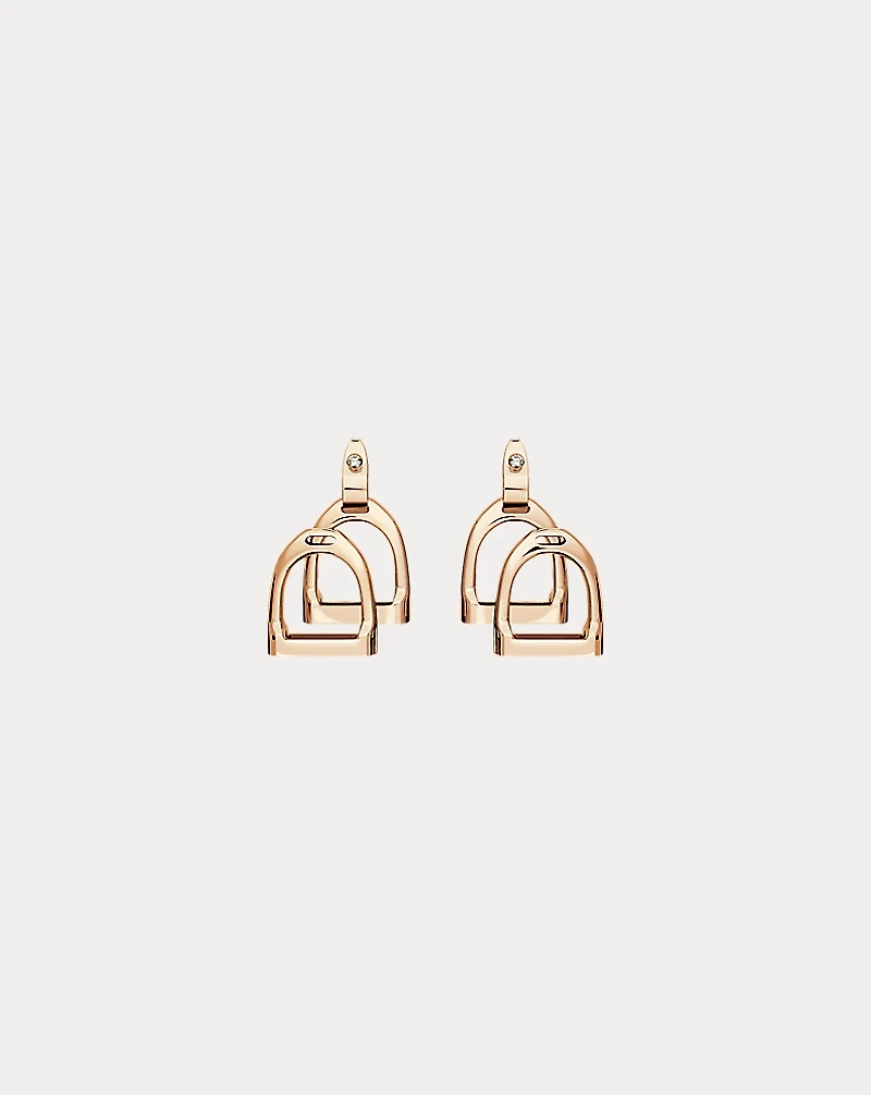 Rose Gold Double-Stirrup Earrings
