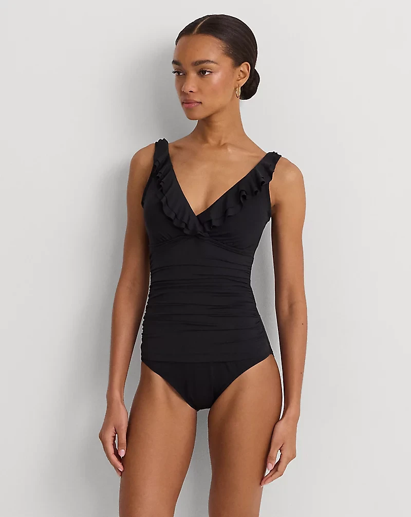 Ruffled Surplice One-Piece