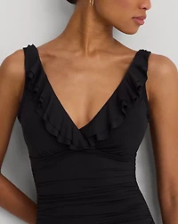 Ruffled Surplice One-Piece
