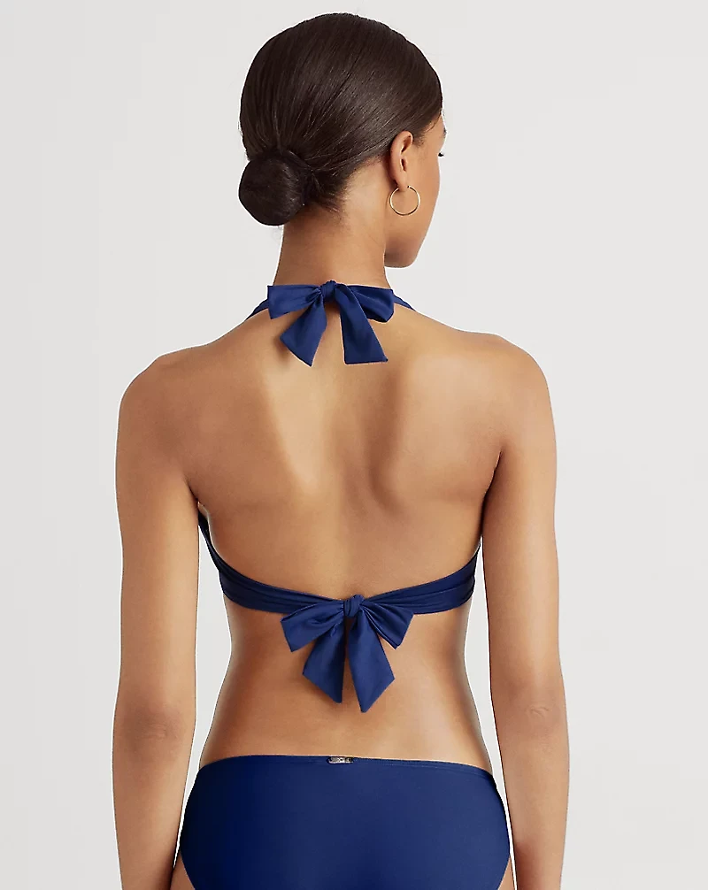 Ring-Front Halter Bikini Top