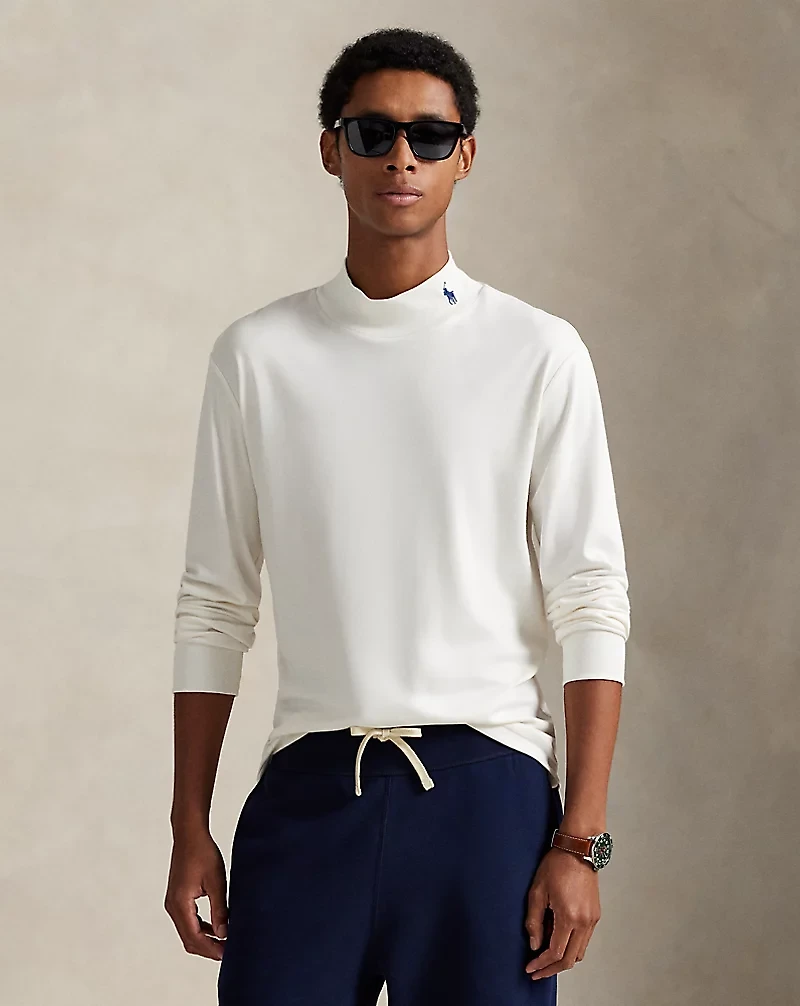 Soft Cotton Mockneck Shirt