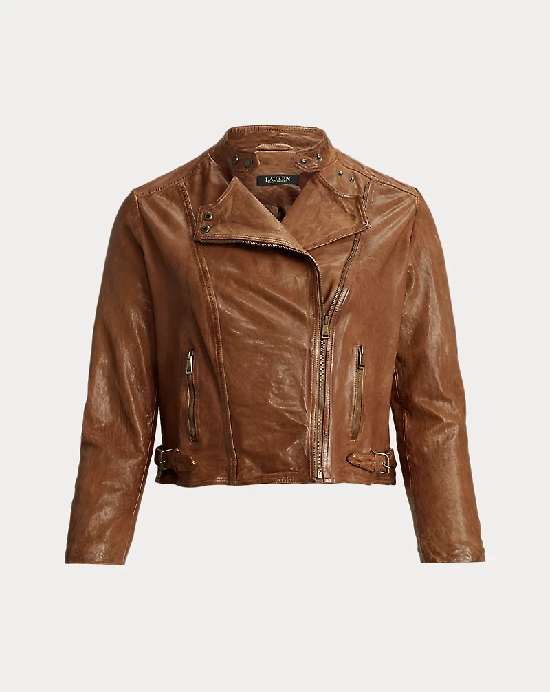 Burnished Leather Moto Jacket
