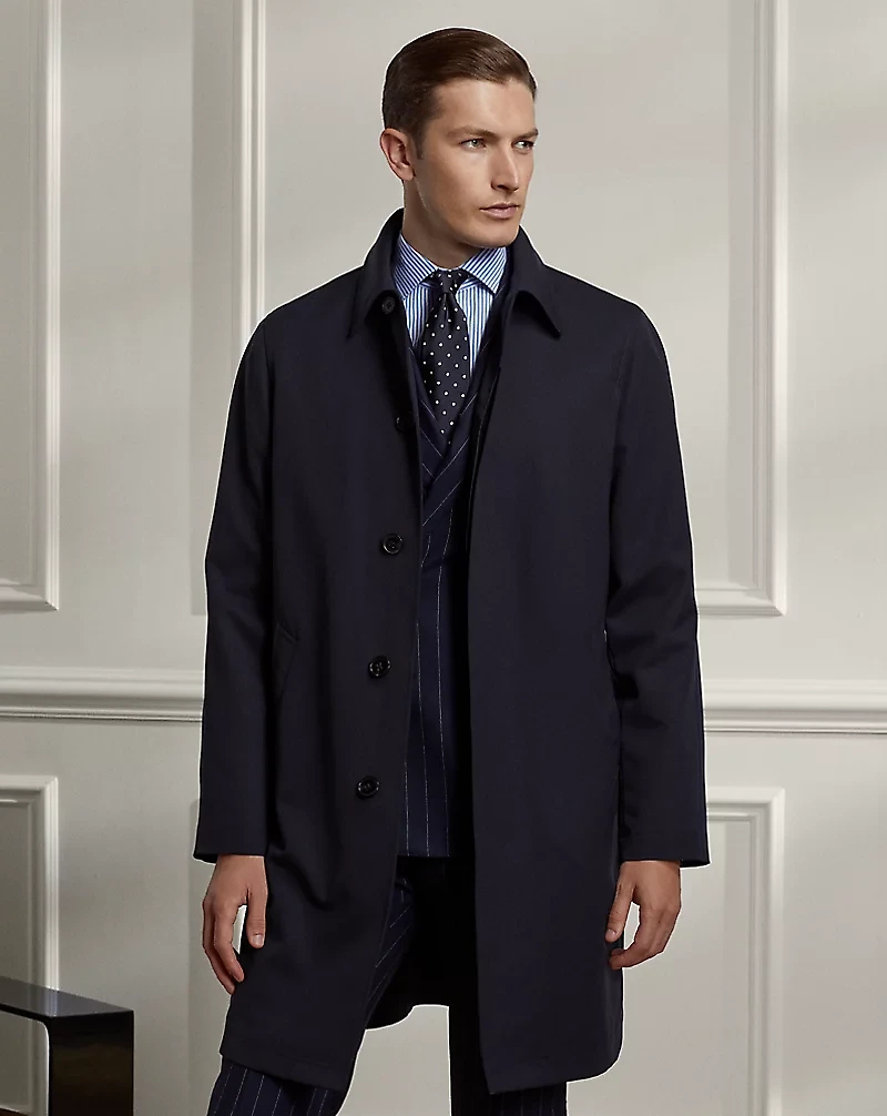 Packable Water-Repellent Balmacaan Coat
