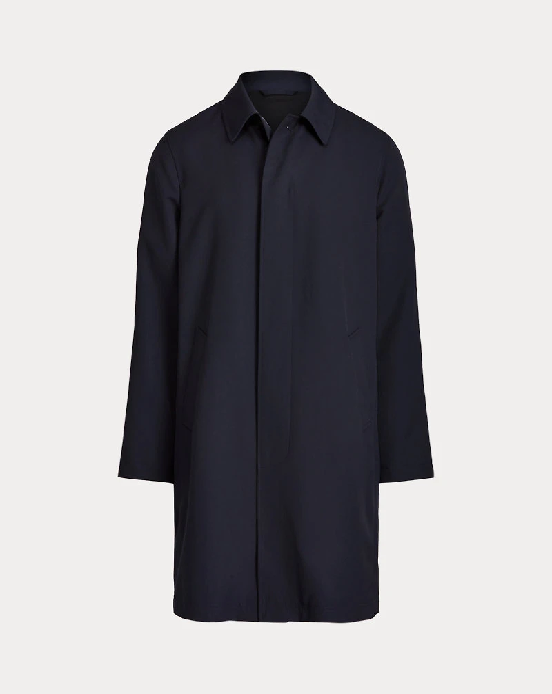 Packable Water-Repellent Balmacaan Coat