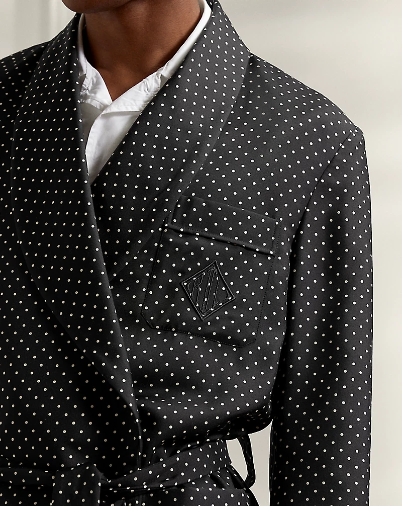 Polka-Dot Silk Robe