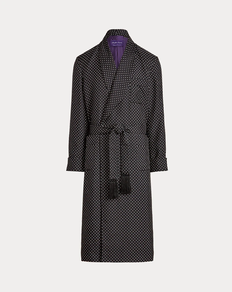 Polka-Dot Silk Robe