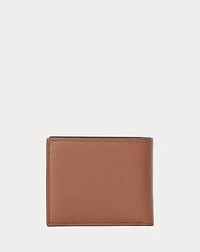 Metal-Plaque Calfskin Wallet