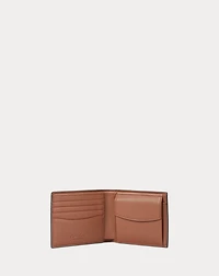 Metal-Plaque Calfskin Wallet