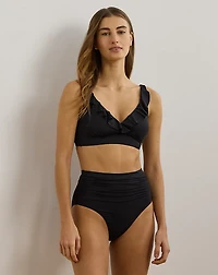Ruffle-Trim V-Neck Bikini Top