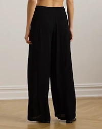 Smocked Wide-Leg Pant Cover-Up