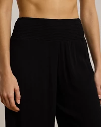 Smocked Wide-Leg Pant Cover-Up