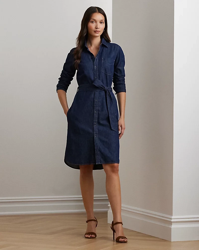 Belted Denim Shirtdress