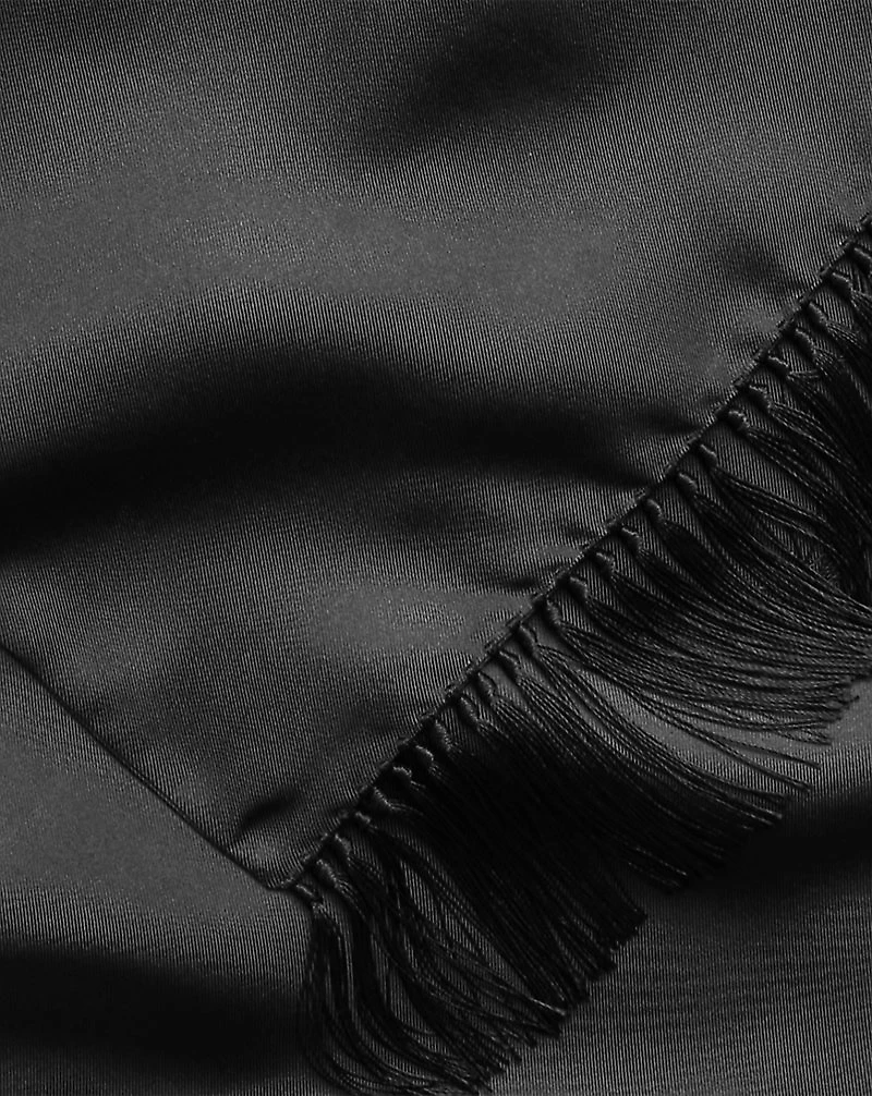 Fringe Silk Twill Scarf