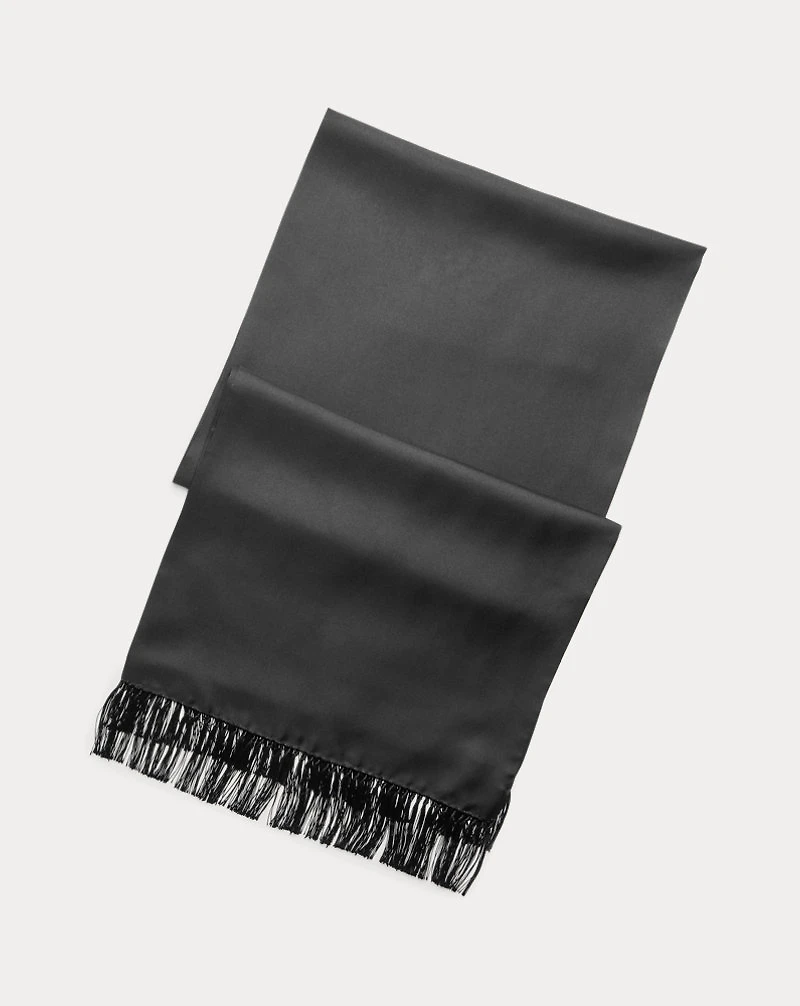 Fringe Silk Twill Scarf