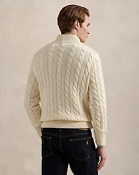 Cable-Knit Cotton Quarter-Zip Sweater