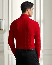 Cable-Knit Cashmere Quarter-Zip Sweater