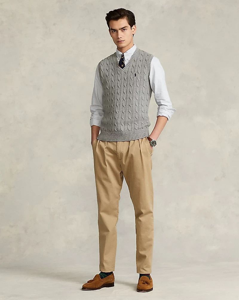 Cable-Knit Cotton Sweater Vest