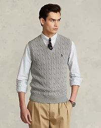 Cable-Knit Cotton Sweater Vest