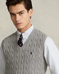 Cable-Knit Cotton Sweater Vest